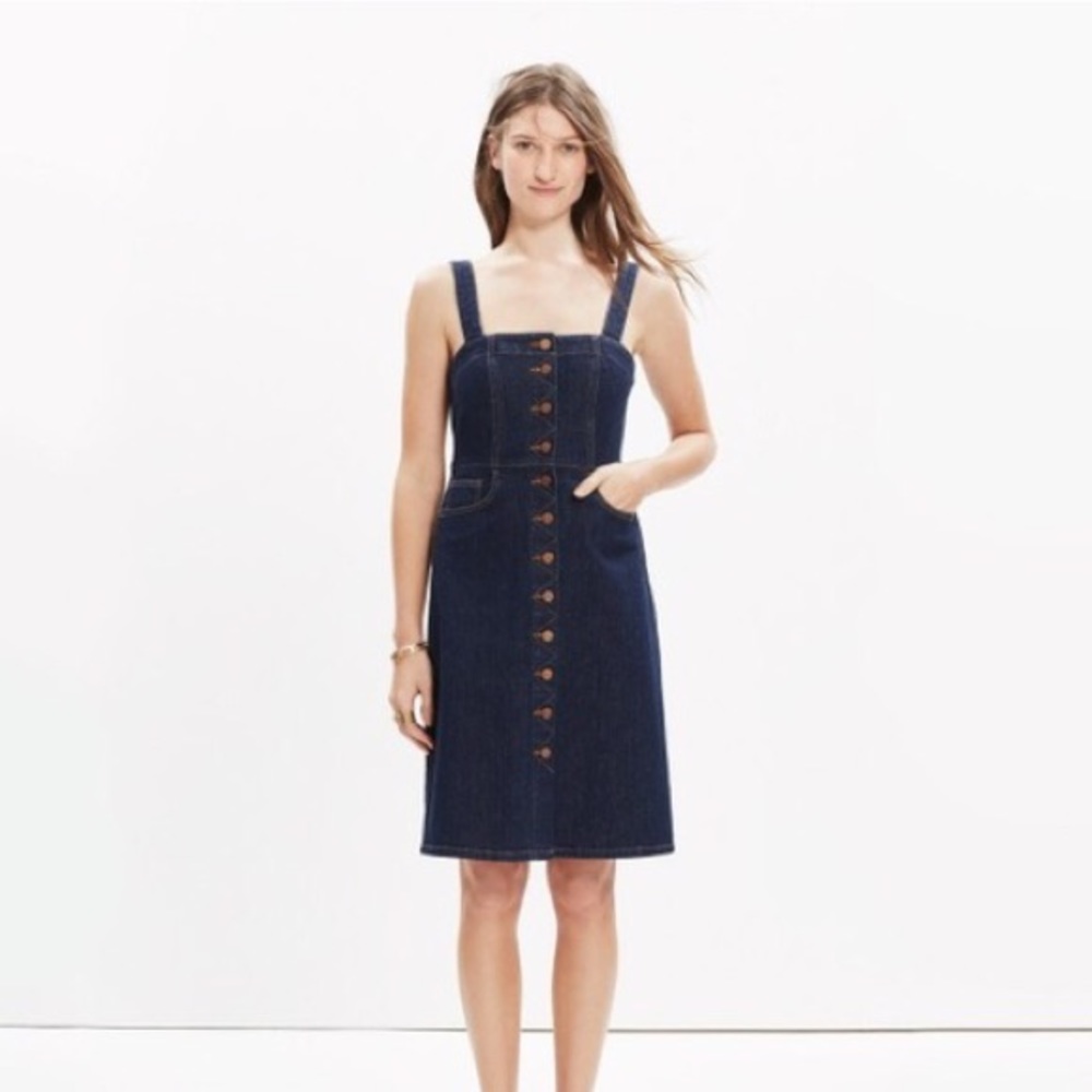 Madewell denim button front dress